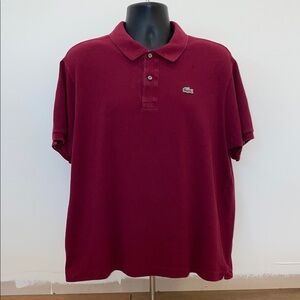 Lacoste Men's Burgundy Polo Shirt Size 8/XXL